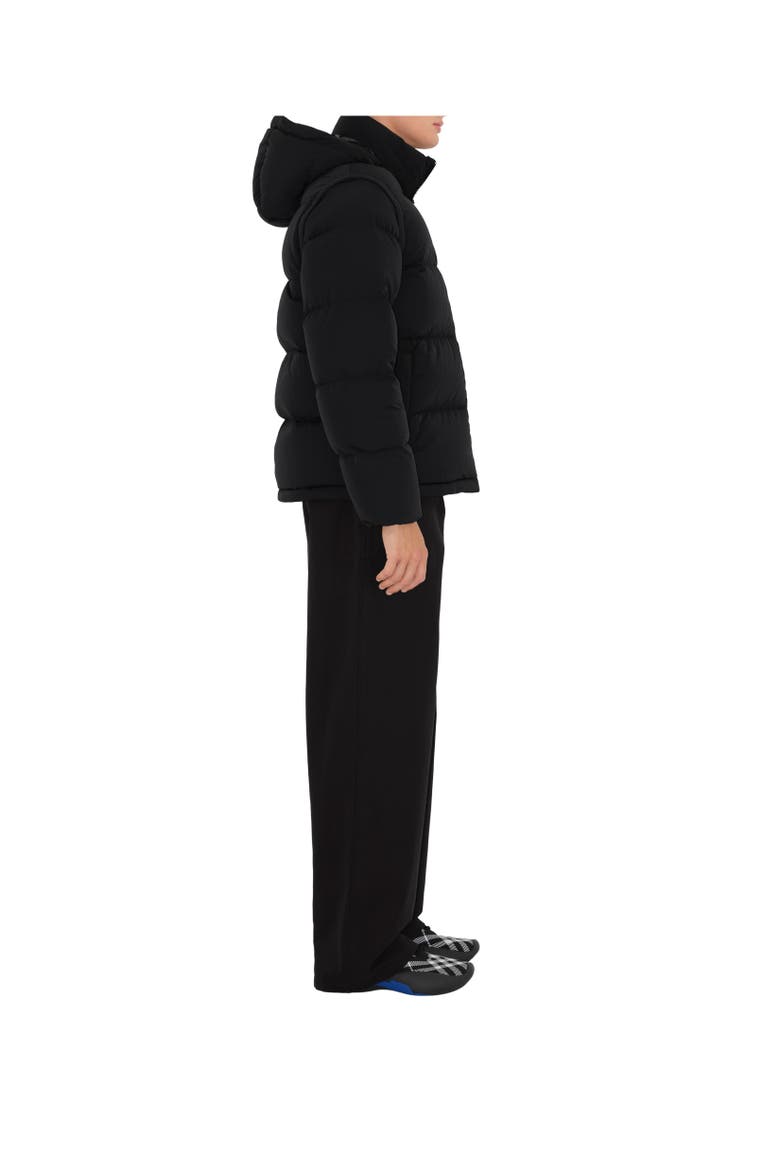 Detachable Sleeve Nylon Puffer Jacket, Alternate, color, Black/charcoal