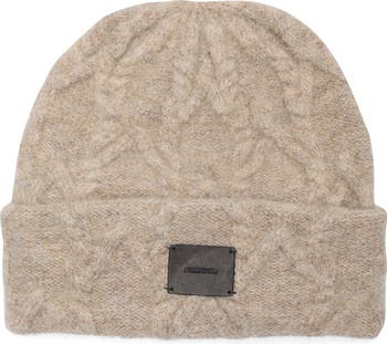 All Saints Ivory Knit Beanie. NWT ALL SAINTS Travelling Rib Cuff Beanie Hat Logo Patch Mens  main image 2