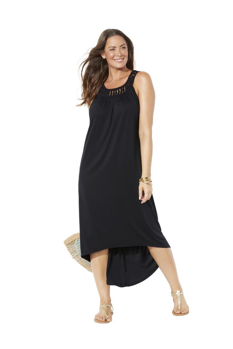 Margarita High Low Cover Up Dress, Main, color, Black