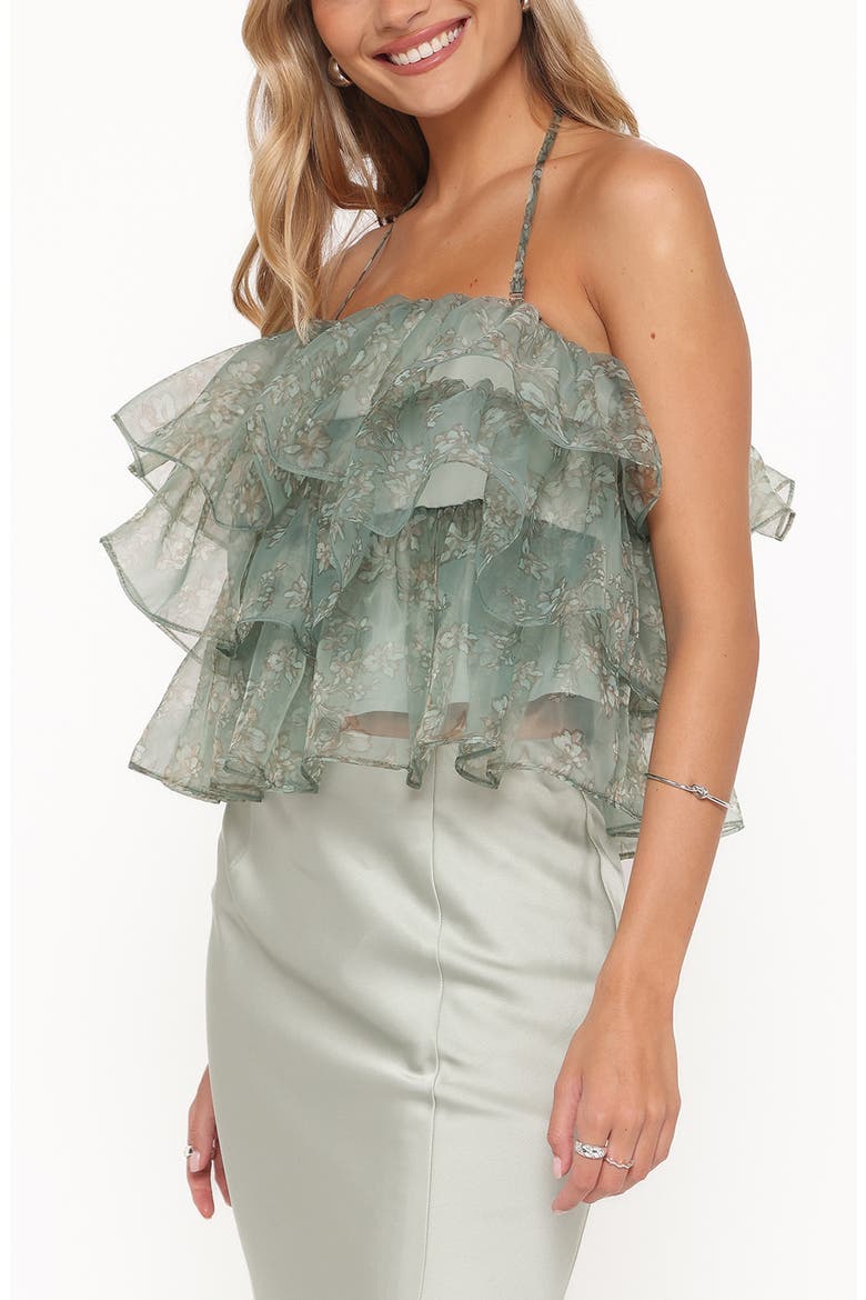 Taelya Flounce Halter Top, Alternate, color, MINT GREEN FLORAL