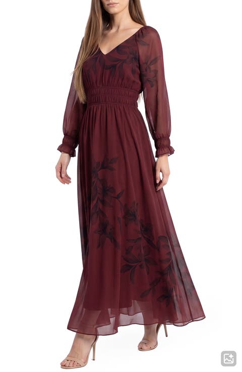 Floral Smocked Chiffon Dress