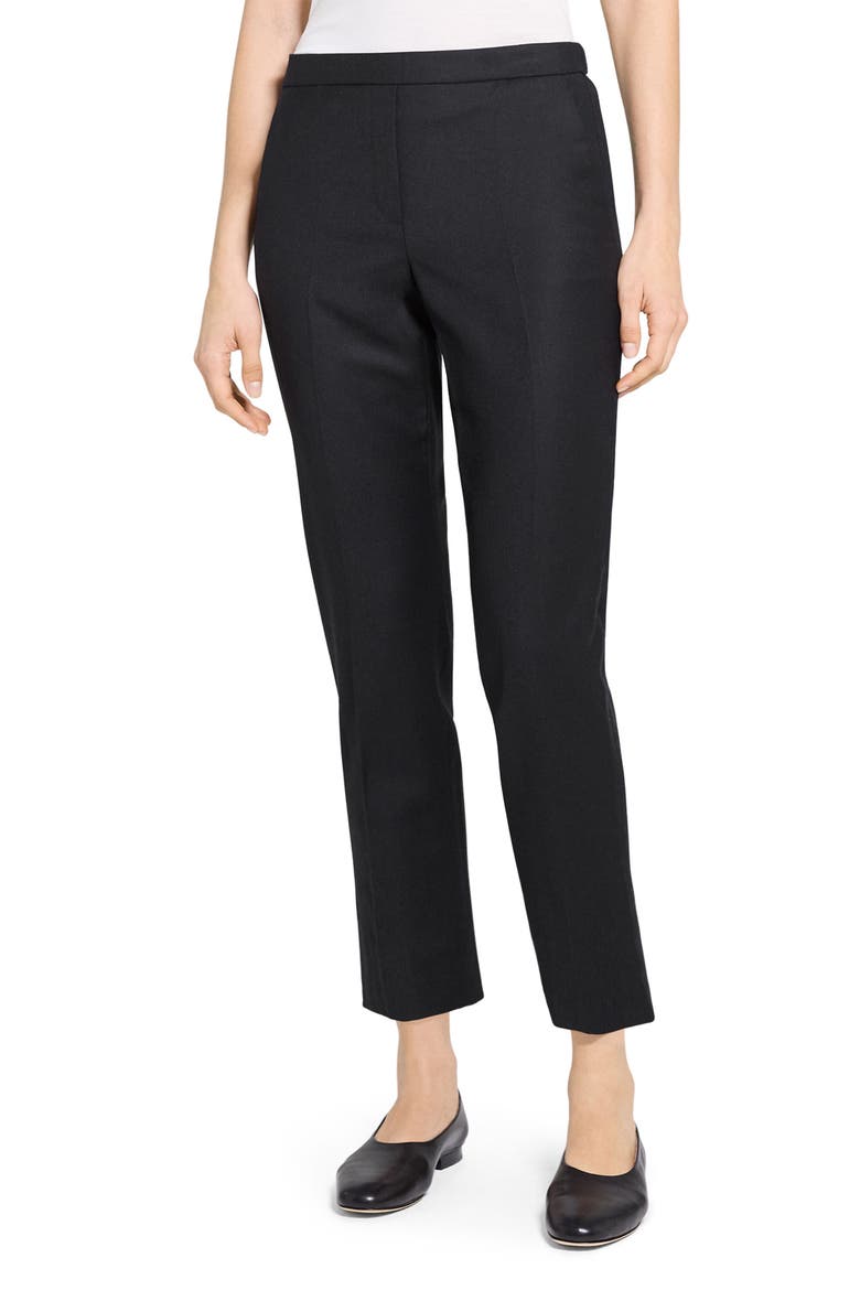 Sleek Flannel Treeca Pull-On Pants, Main, color, BLACK - 001