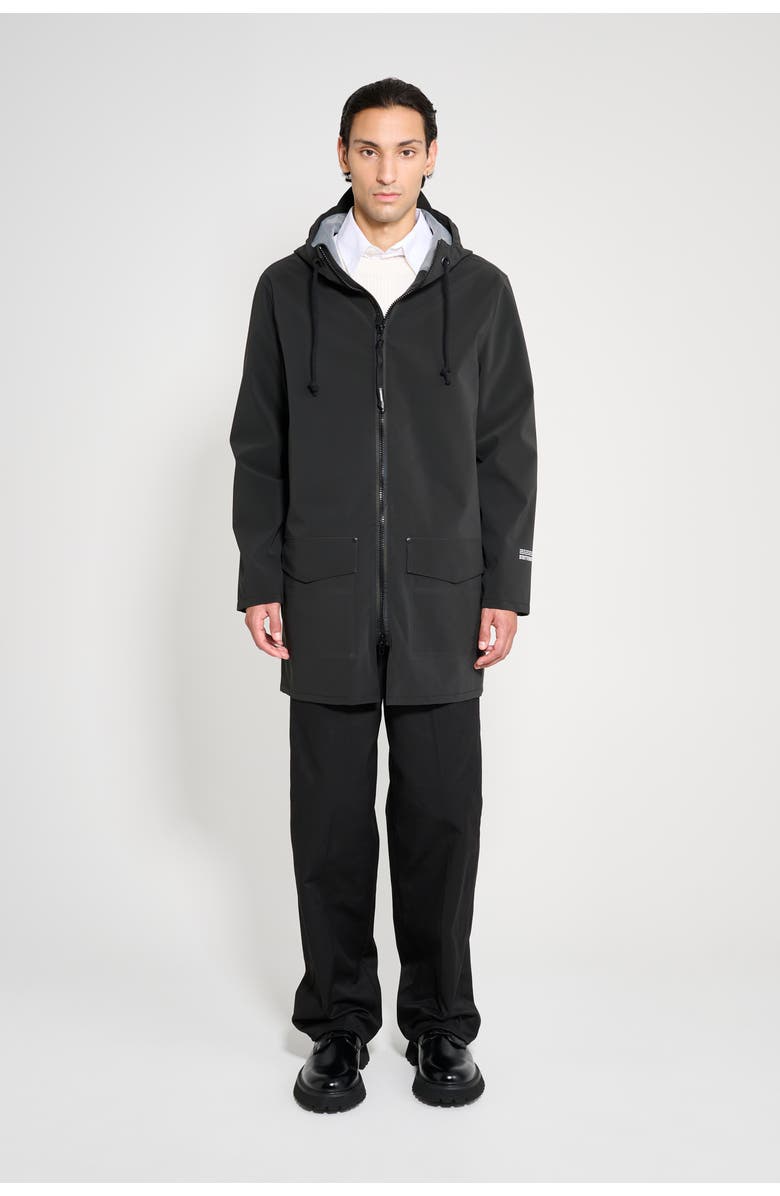 Stutterheim Stockholm Patch Raincoat, Main, color, Black