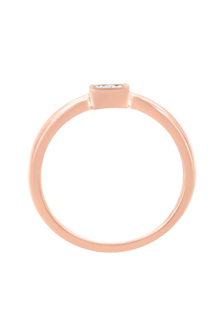 14K Rose Gold Plated Silver Miracle Set Diamond Promise Ring, Alternate, color, Rose Gold over Silver