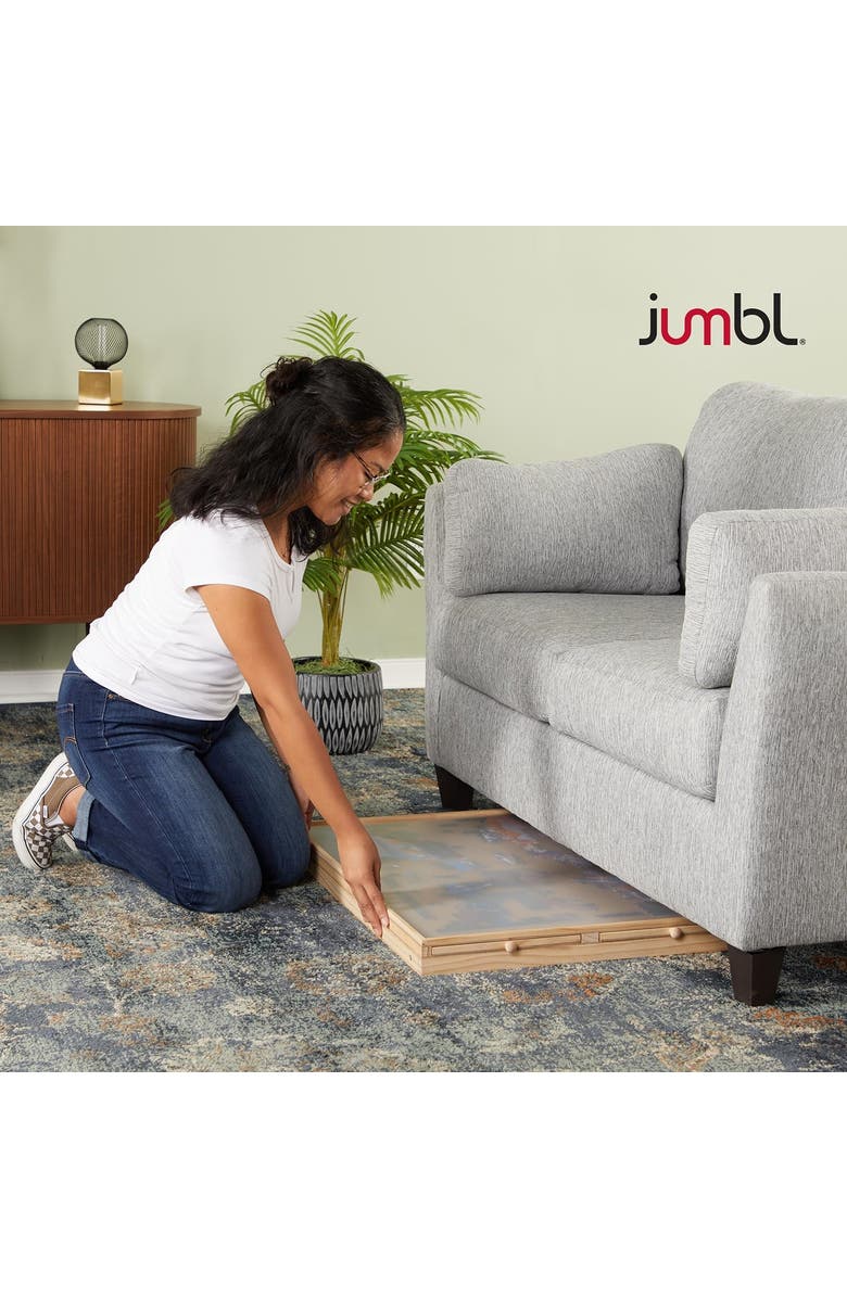 Jumbl 1000-Piece Puzzle Board with Drawers, Foldable Legs & Cover, Wooden Jigsaw Table, Alternate, color, Beige