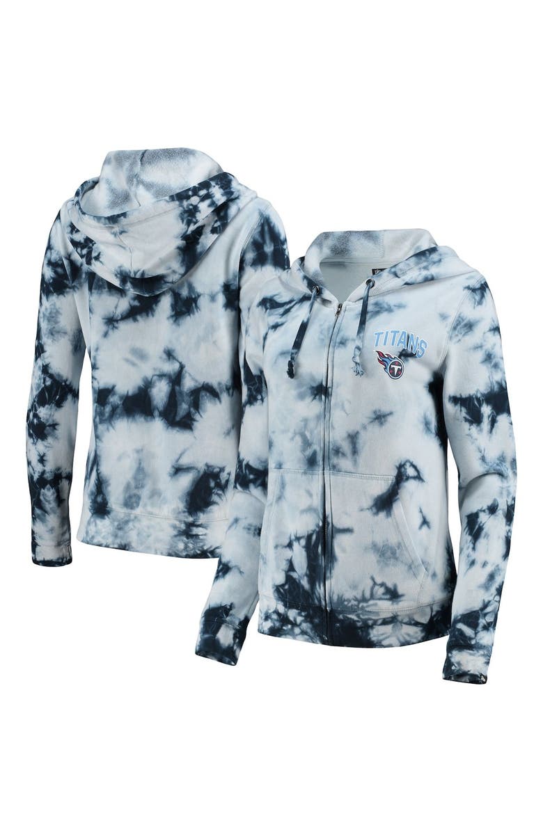 New Era Women's New Era Navy Tennessee Titans Tie-Dye Fleece Full-Zip Hoodie, Alternate, color, 