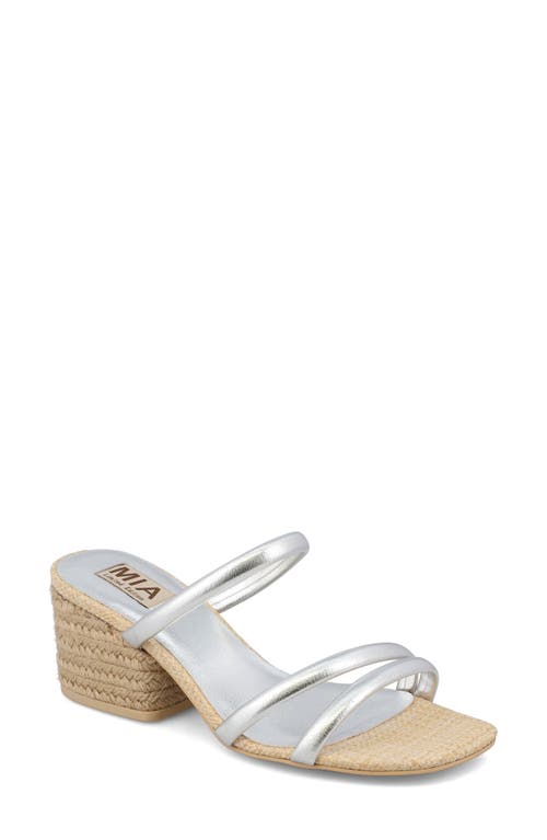 Mia Inara Espadrille Slide Sandal In Silver