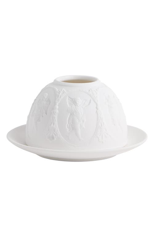 Wedgwood Festive Cherub Lithophane Vase & Plate Set In White