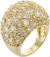 CZ by Kenneth Jay Lane Multi-Cut CZ Domed Cluster Ring