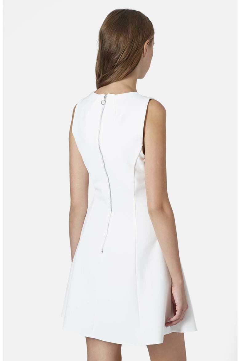Sleeveless Seam Detail Flippy Dress, Alternate, color, CREAM
