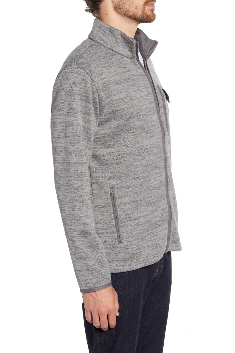 Fleece Zip Jacket, Alternate, color, GREY HEATHER