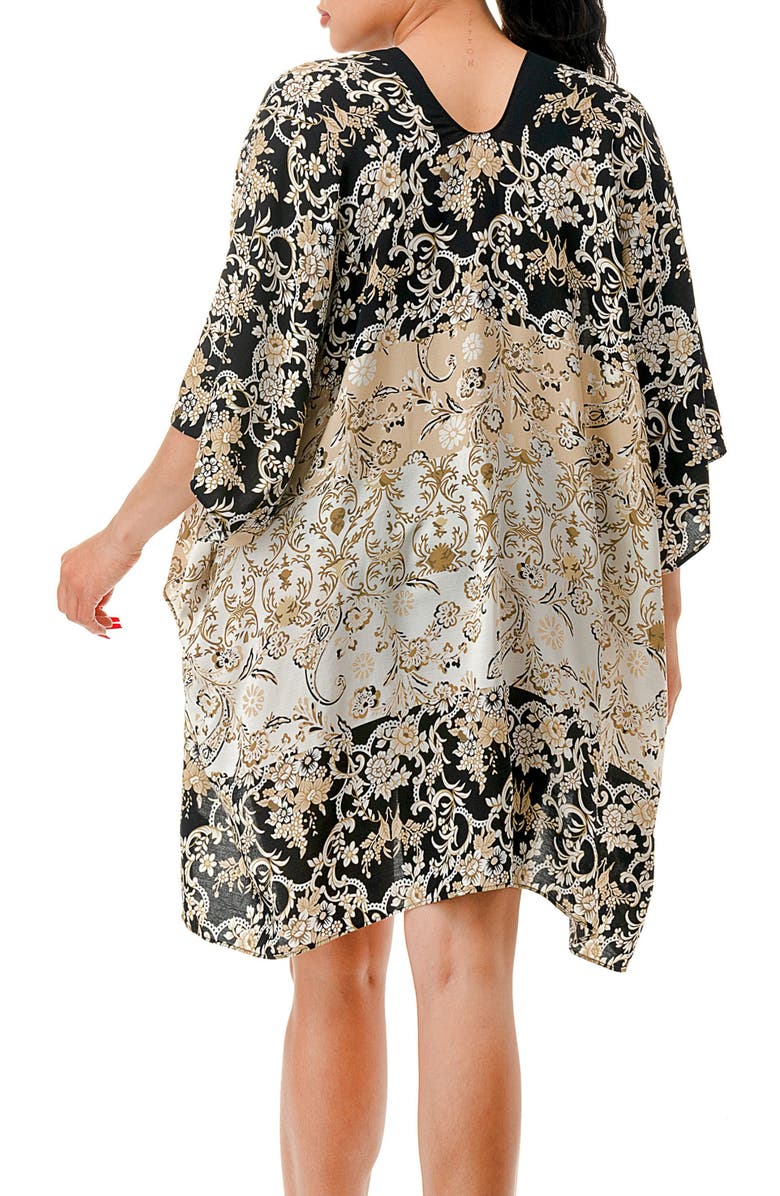 MARCUS ADLER Ombre Floral Kimono, Alternate, color, Black