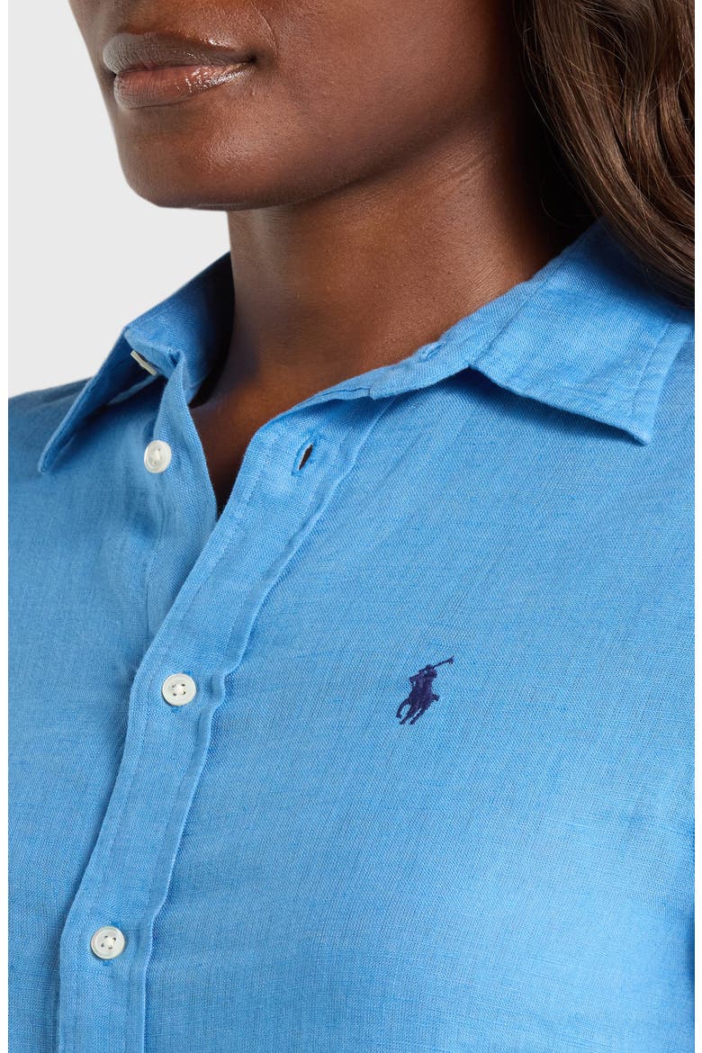 Classic Fit Linen Button-Up Shirt, Alternate, color, HERITAGE BLUE