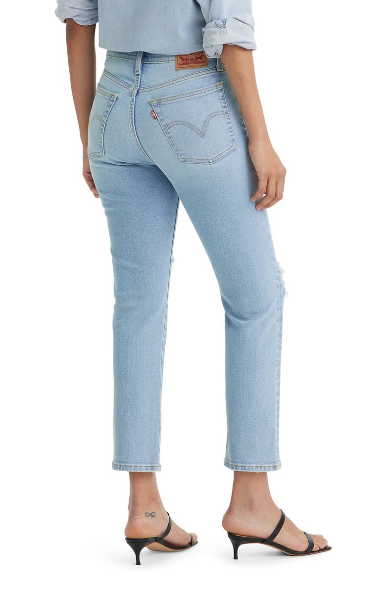 Levi's Wedgie Ripped High Waist Ankle Straight Leg Jeans, Alternate, color, Struck By Lightning