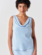 Ghost London Nyla Cowl Neck Satin Top