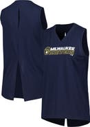 LEVELWEAR Women's Levelwear  Navy Milwaukee Brewers Paisley Chase V-Neck Tank Top