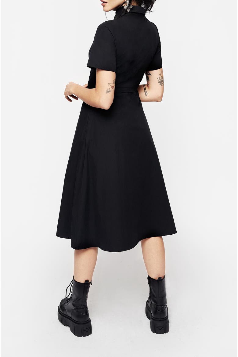 Fenrir Midi Shirt Dress, Alternate, color, Black
