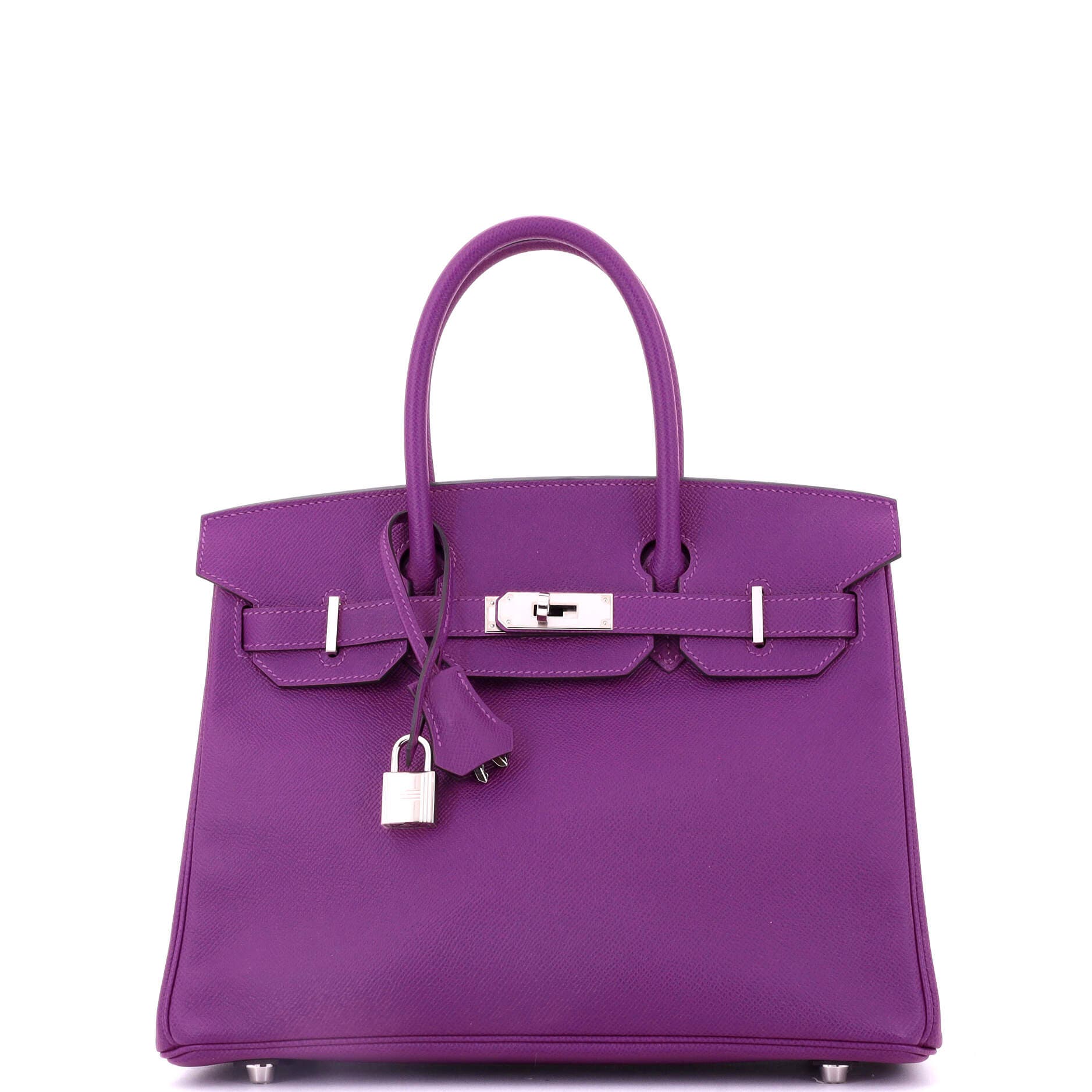 Pre-owned Hermes  Hermes Birkin Handbag Purple Epsom With Palladium Hardware 30 In Purple