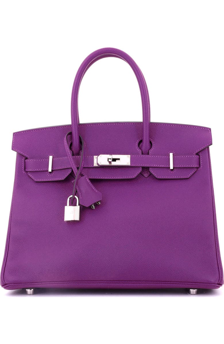 Pre-Owned Hermes Birkin Handbag Purple Epsom with Palladium Hardware 30, Main, color, Anemone
