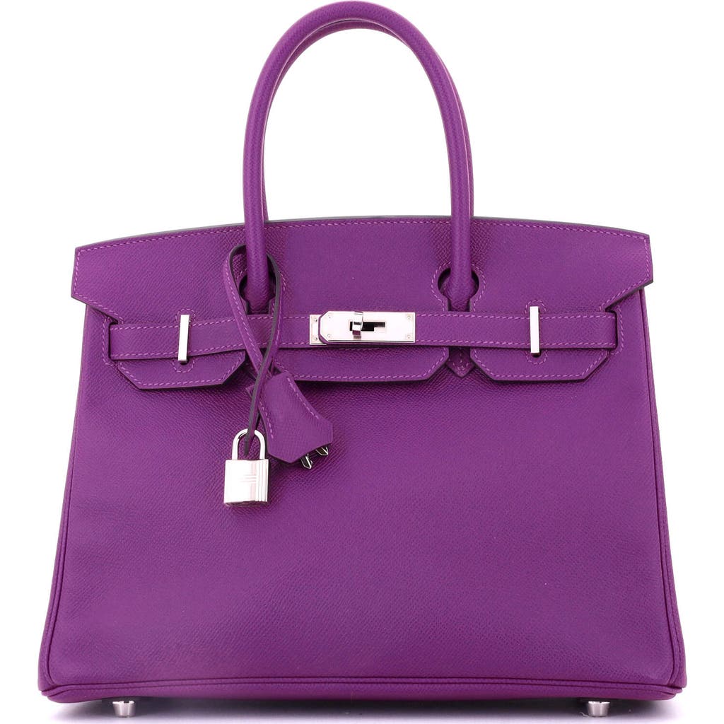 Pre-owned Hermes Hermes Birkin Handbag Purple Epsom With Palladium Hardware 30