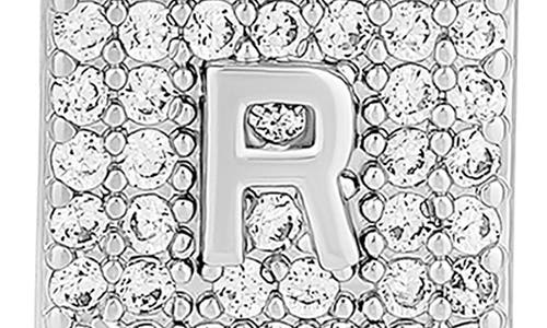 Shymi Mini Pavé Initial Medallion Necklace In Gray