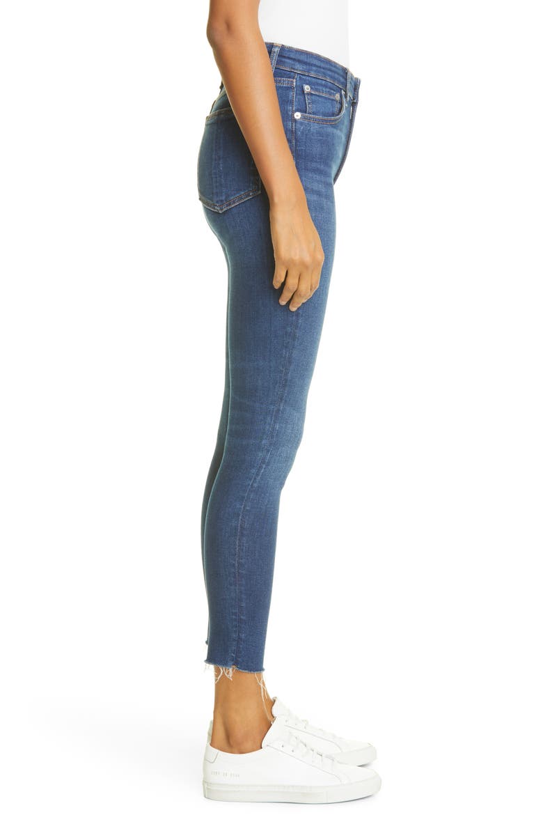 Nina High Waist Raw Hem Ankle Skinny Jeans, Alternate, color, JASPER