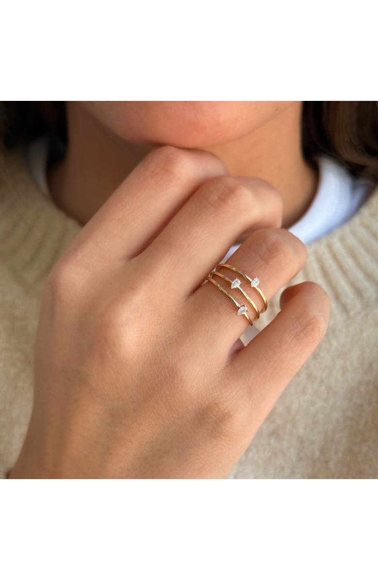 BY ADINA EDEN Diamond Tiny Pear Ring 14K, Alternate, color, 