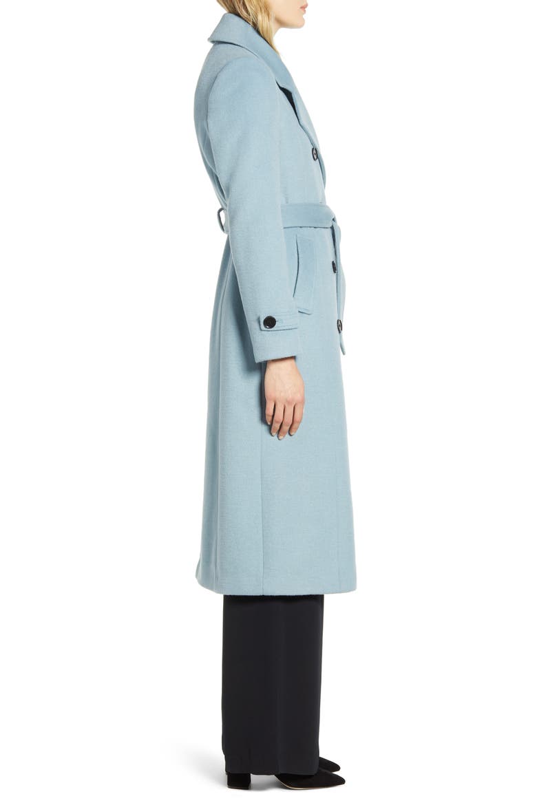 x Atlantic-Pacific Long Wool Blend Trench Coat (Nordstrom Exclusive), Alternate, color, BLUE RAINDROP