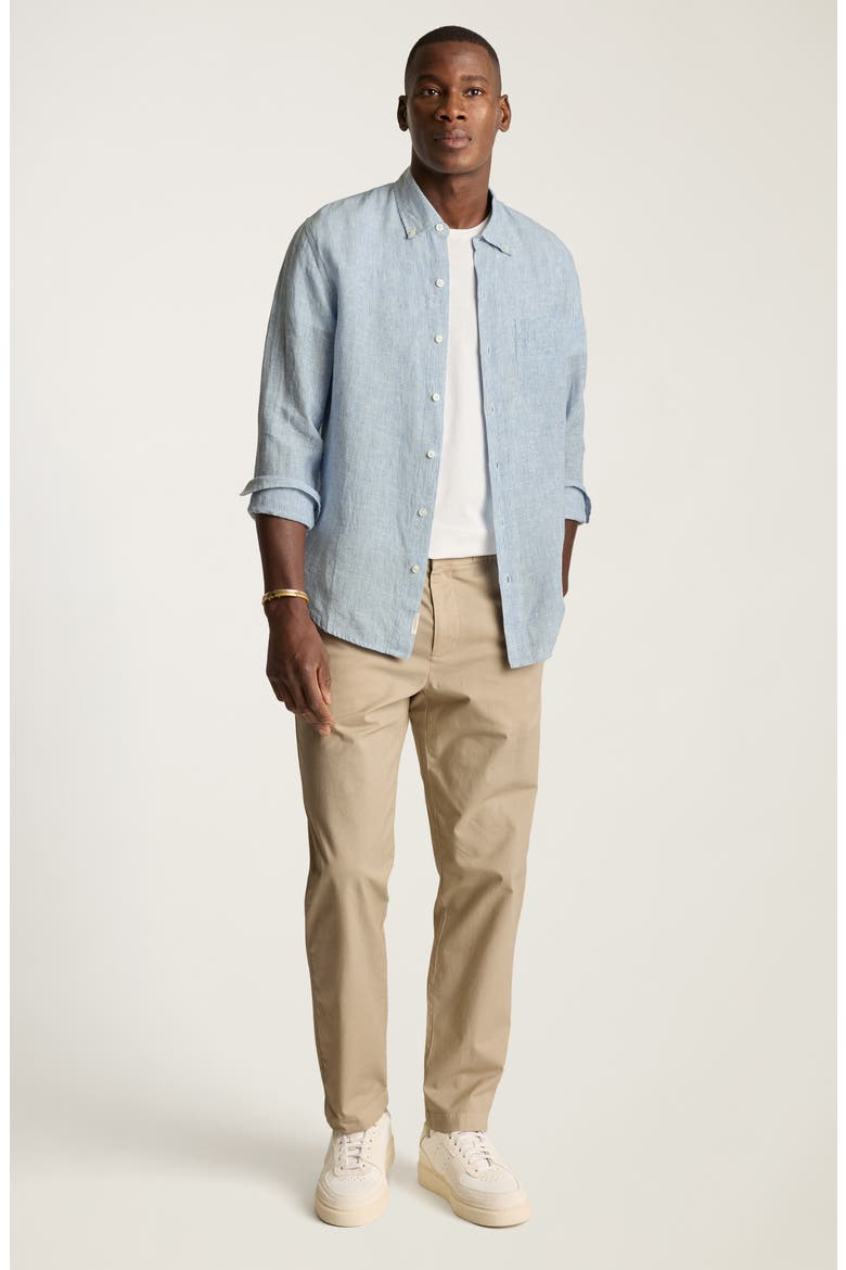 Everyday Linen Slim Fit Button-Down Shirt, Alternate, color, LIGHT BLUE SKY