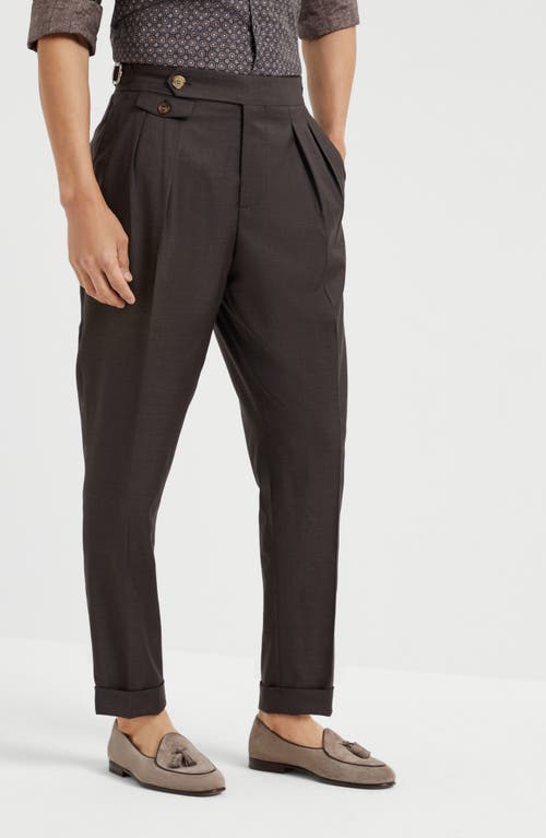 Brunello Cucinelli Men Virgin Wool Pants In Brown