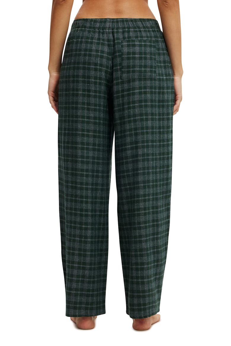 Women's Flannel Barrel Leg Pant, Alternate, color, Odie Check Pine Cone