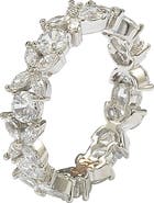 SUZY LEVIAN Sterling Silver CZ Floral Eternity Band