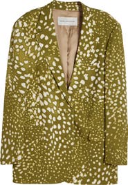 Dries Van Noten Basti Orchid Spots Single Breasted Blazer