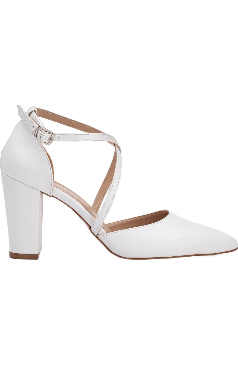 Forever & Always Shoes Sina Criss Cross High Block Heels, Main, color, White