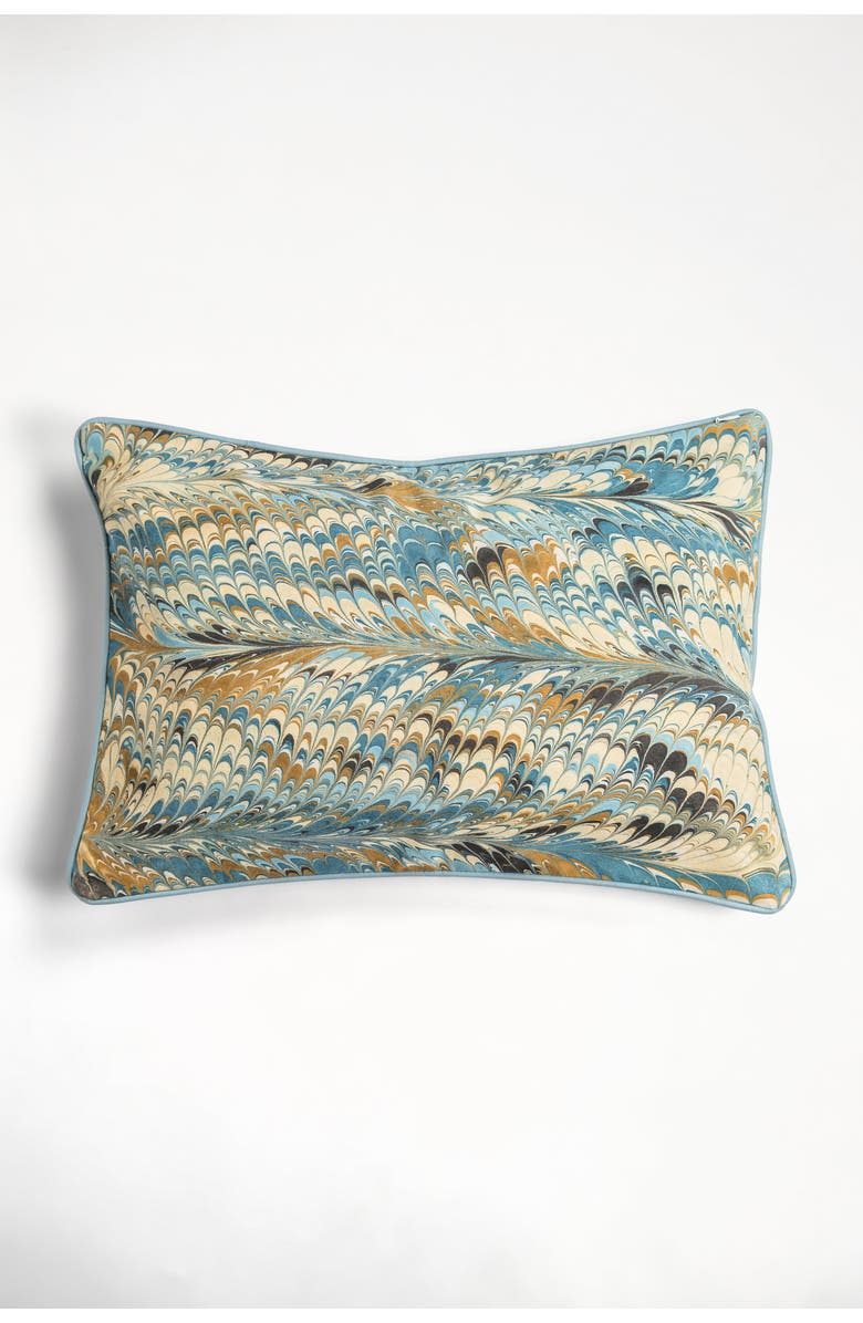 Inner Child Nila Feathers Hand-Marbled Pillow - Cover Only, Main, color, Nila