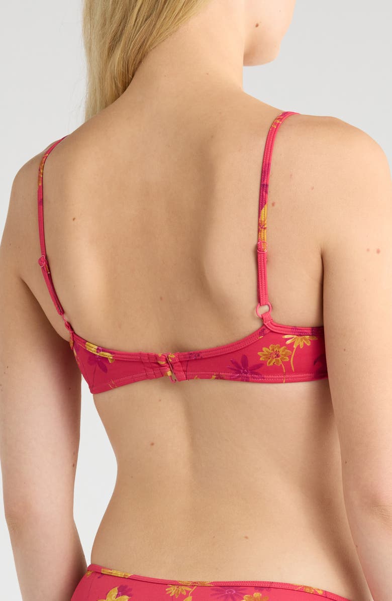 PacSun Bonnie Floral Bralette Bikini Top, Alternate, color, Raspberry Wine Blooms