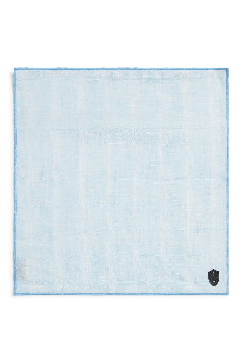 Stripe Linen Pocket Square, Alternate, color, LIGHT BLUE