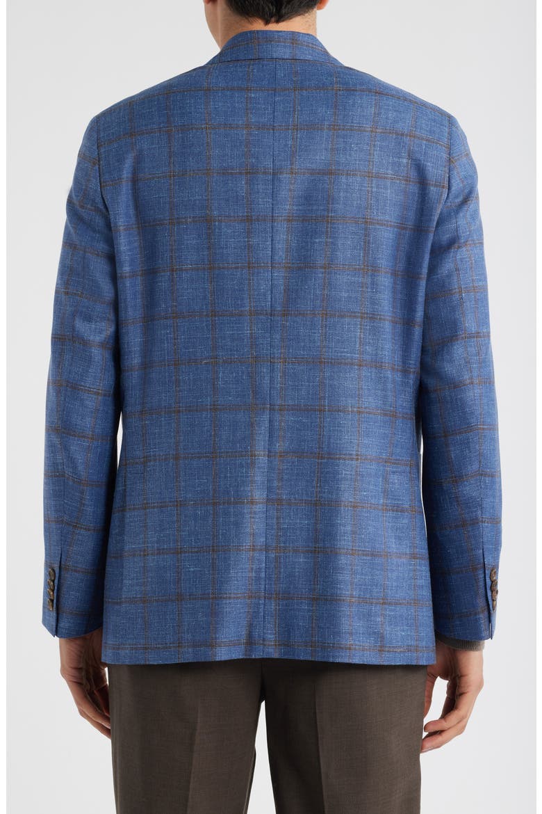 Hampton Blue Deco Plaid Wool & Silk Blend Sport Coat, Alternate, color, BLUE