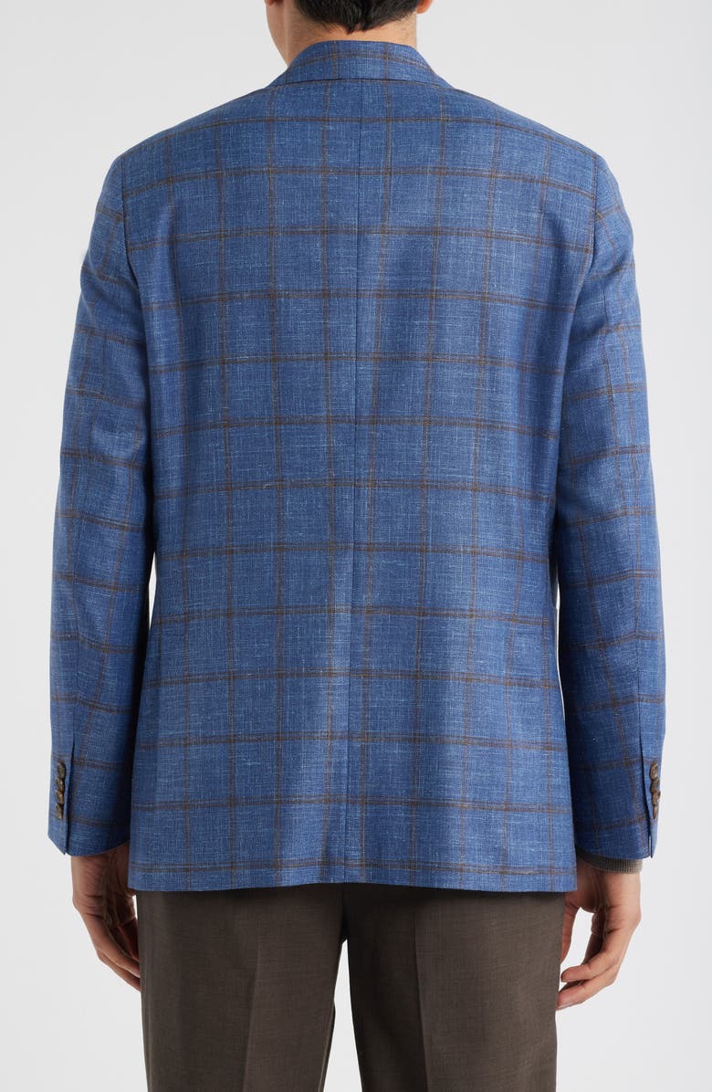 Jack Victor Hampton Blue Deco Plaid Wool & Silk Blend Sport Coat, Alternate, color,