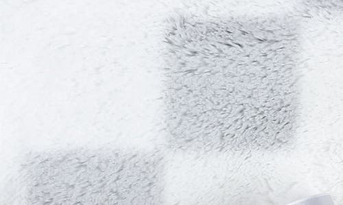 Shop Little Giraffe Stairway Luxe Strand Faux Fur Blanket In Silver