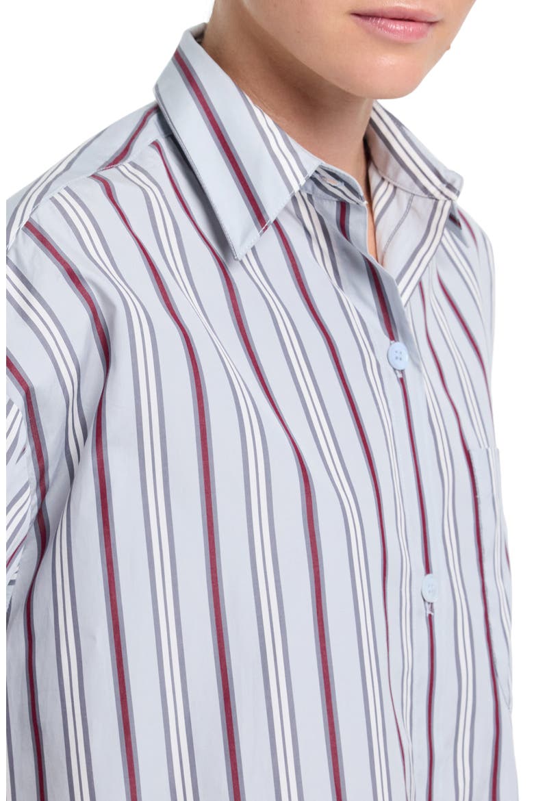 Next Stripe Cropped Cotton Shirt, Alternate, color, LIGHT GREY MULTI