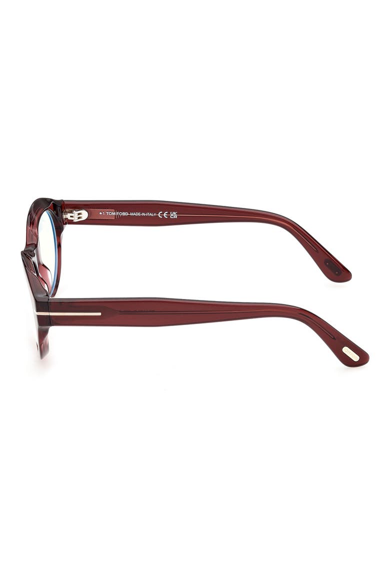 51mm Oval Sunglasses, Alternate, color, SHINY TRANSPARENT DARK BURGUN