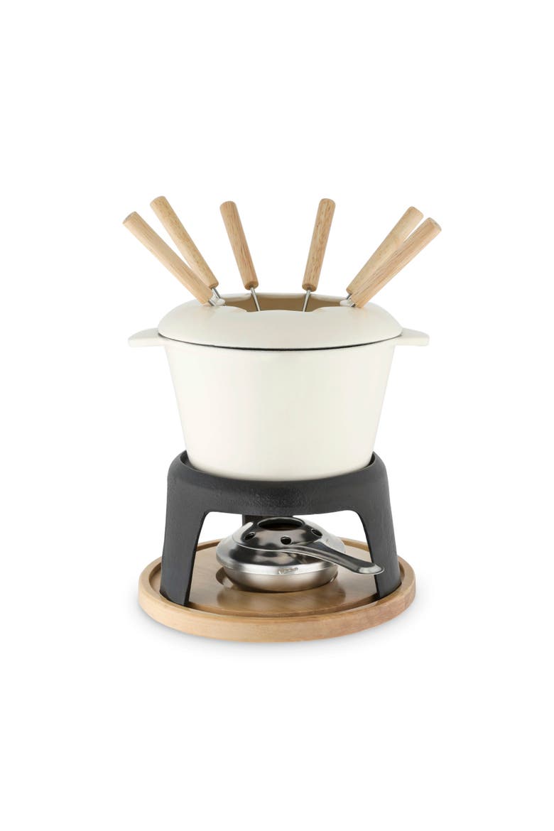 Cast Iron Fondue Set, Main, color, White