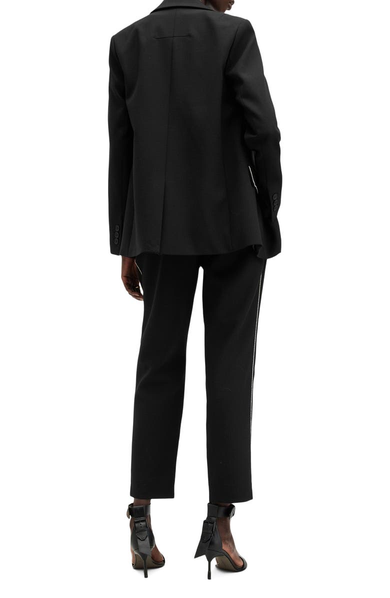 AllSaints Atlas Krys Crystal Stripe Pleated Ankle Pants, Alternate, color, Black