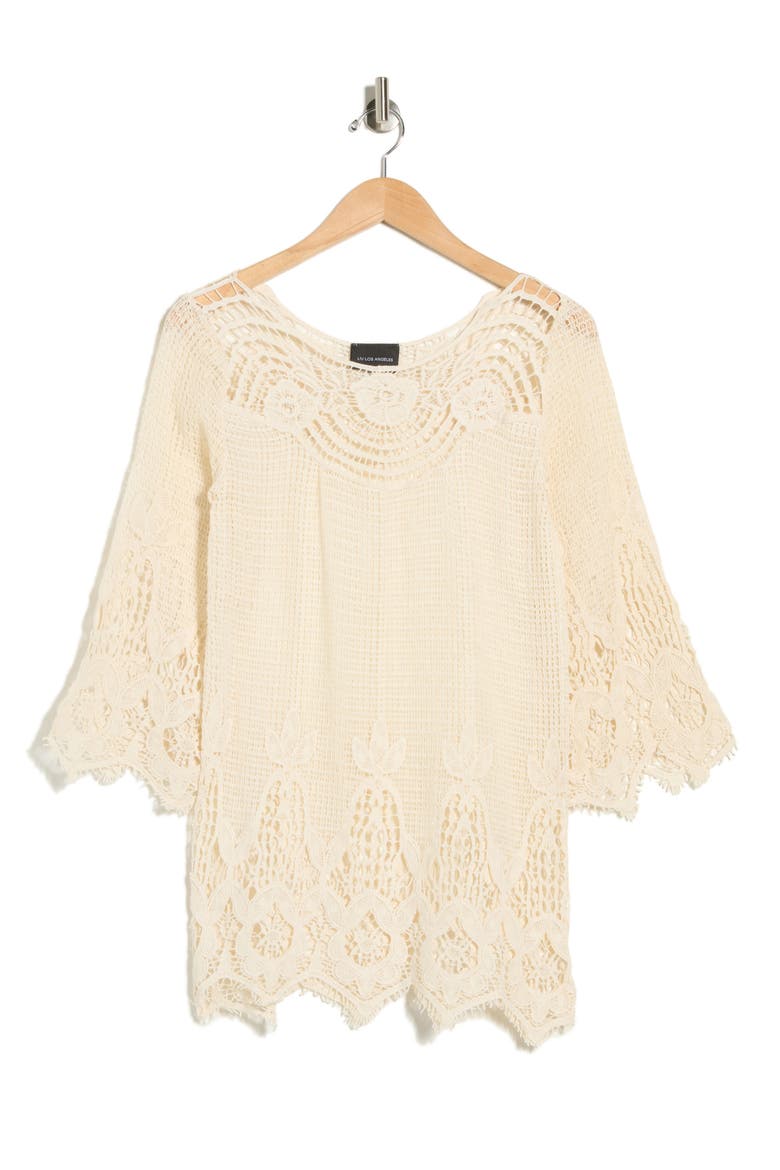 Open Knit Lace Top, Alternate, color, NATURAL