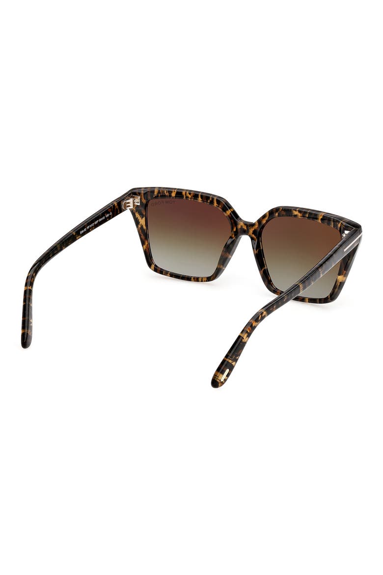 Erin 02 54mm Square Gradient Sunglasses, Alternate, color, SHINY LEOPARD HAVANA ROSE GOL