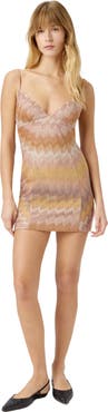 Missoni Sleeveless Mini Dress In Viscose Lamé With Deep Neckline