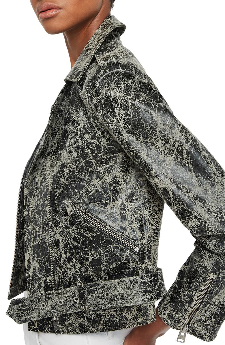 AllSaints Balfern Rift Distressed Leather Moto Jacket, Alternate, color,