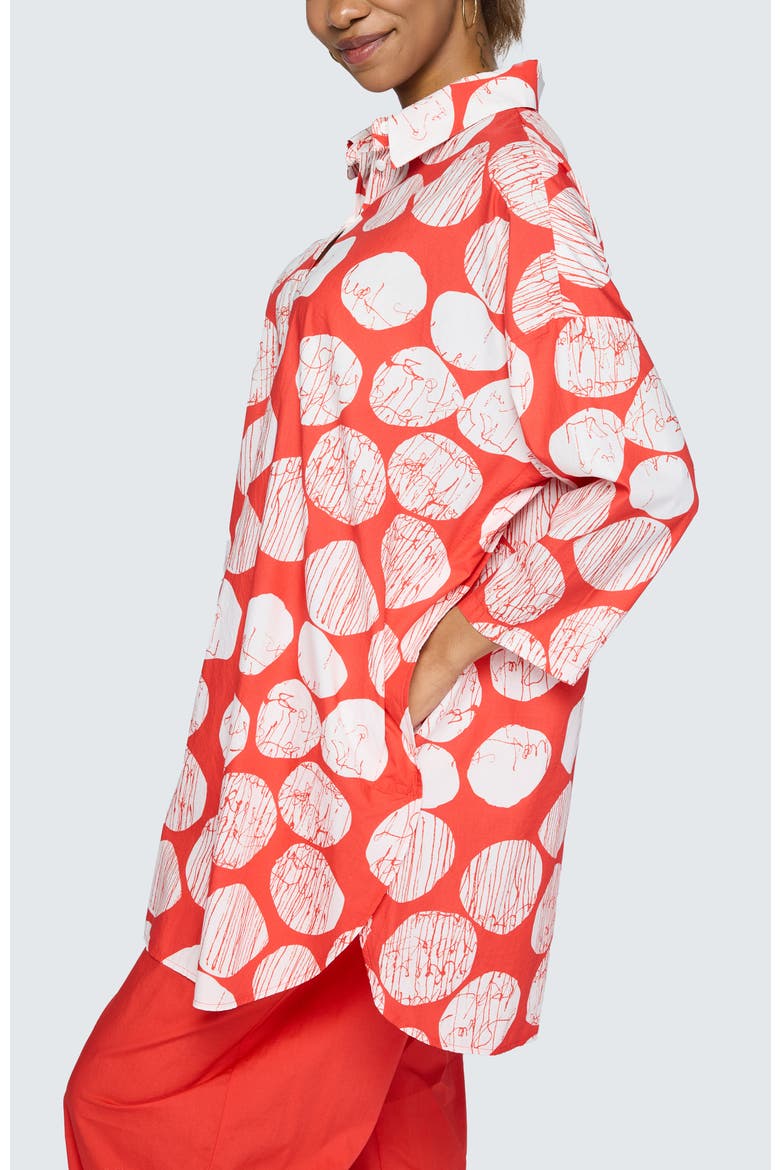 Niva Printed Poplin Shirt-Tunic, Alternate, color, Mandarin Print