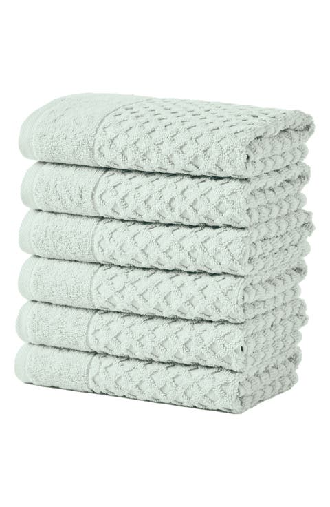 Diamond Waffle Texture 6-Pack Hand Towel Set